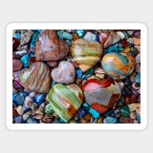 Seven Polished Heart Stones Sticker